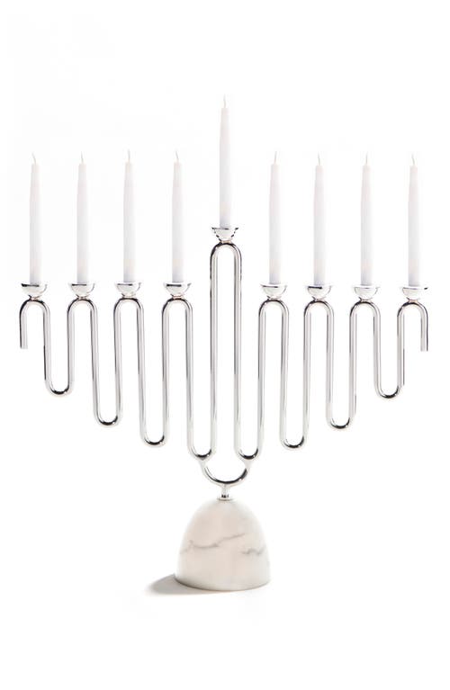 Anna New York Coluna Menorah In White And Silver