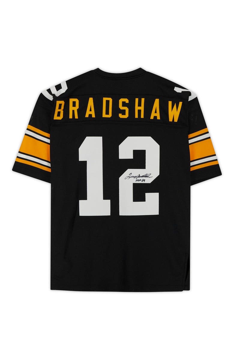 FANATICS AUTHENTIC Terry Bradshaw Pittsburgh Steelers Autographed Black Mitchell & Ness Authentic Jersey with "HOF 89" Inscription, Alternate, color, 
