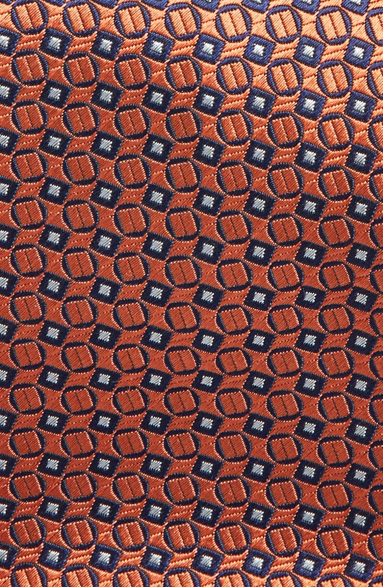 Canali Geometric Silk Tie, Alternate, color, Orange