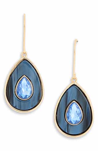 Resin Stone Teardrop Drop Earrings