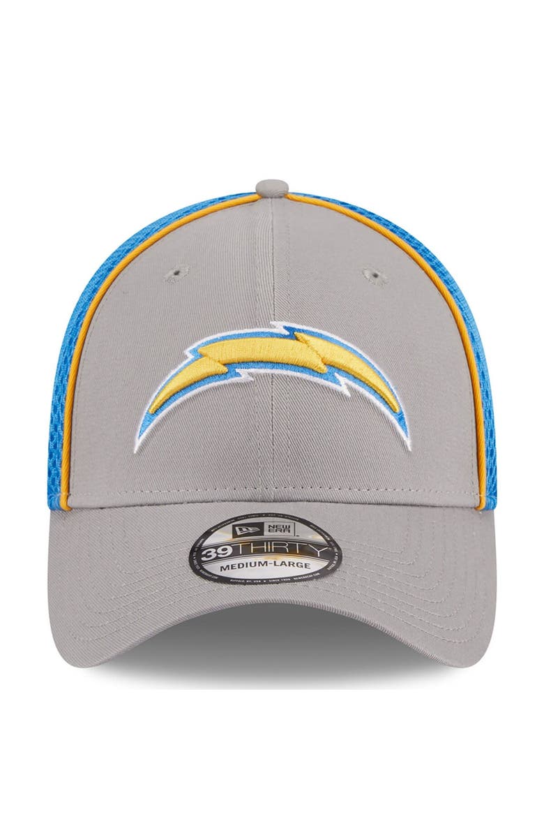 New Era Men's New Era Gray Los Angeles Chargers Pipe 39THIRTY Flex Hat, Alternate, color,
