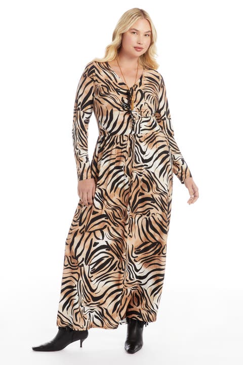 V Neck Maxi Dress (Plus)