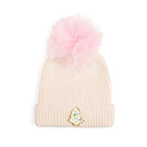 Pastel Christmas Tree Patch Pom Pom Beanie (Toddler, Little Kid & Big Kid)