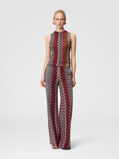 Missoni Sleeveless Top In Wool And Zigzag Viscose In Multicoloured