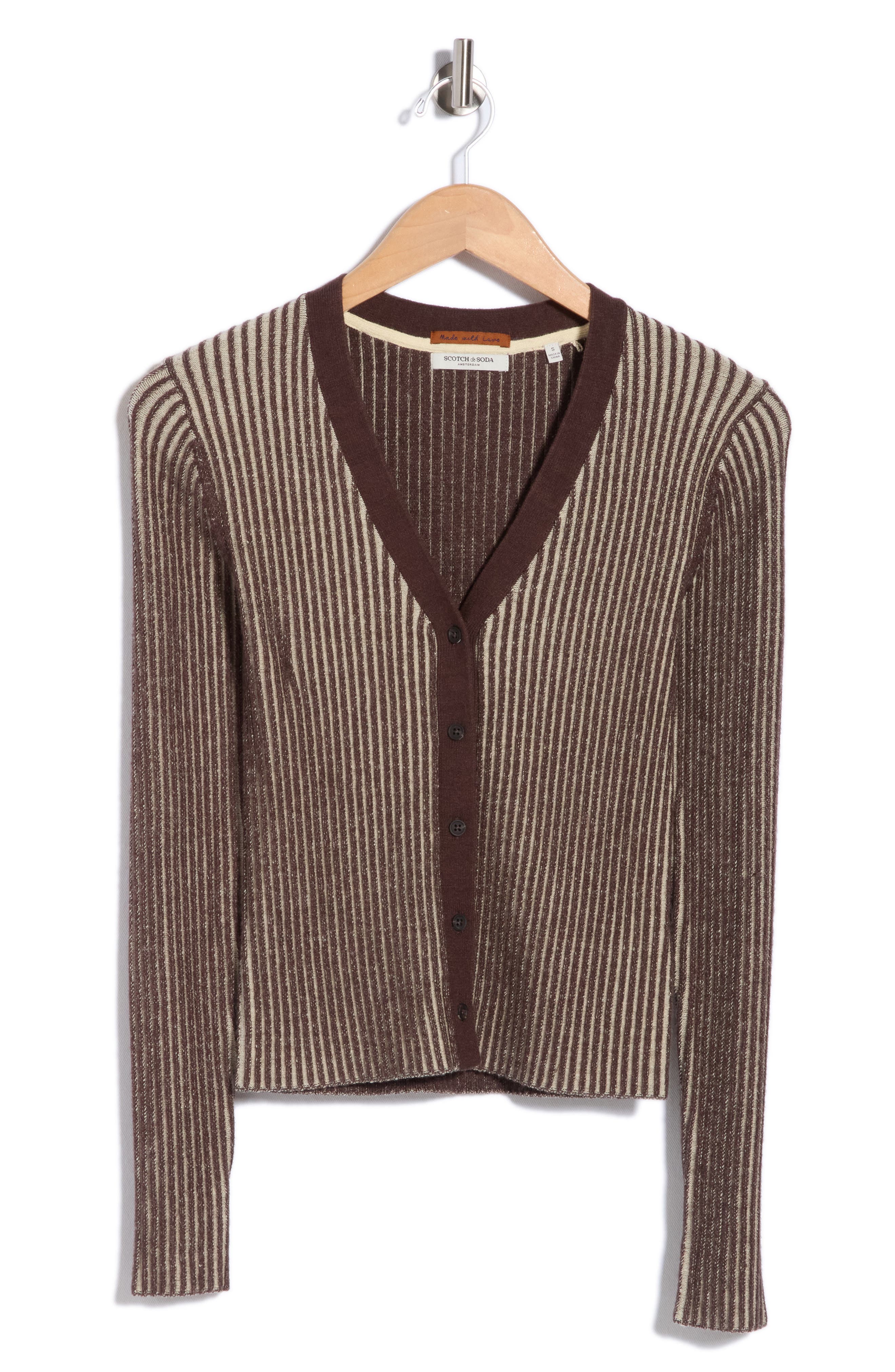 Ribbed V Neck Cardigan