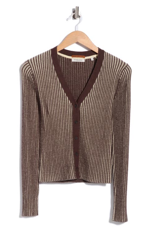 Ribbed V Neck Cardigan