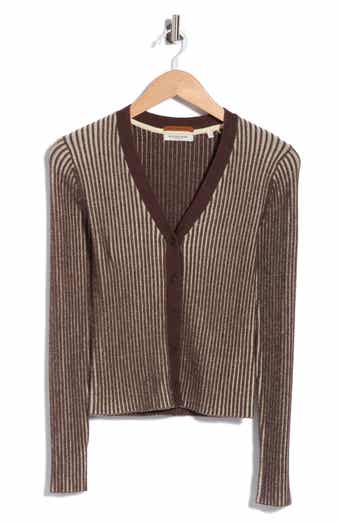 Ribbed V Neck Cardigan