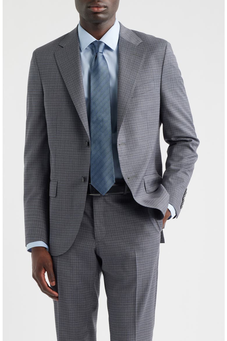 Hartford Classic Fit Grey Check Wool Suit, Alternate, color, GREY