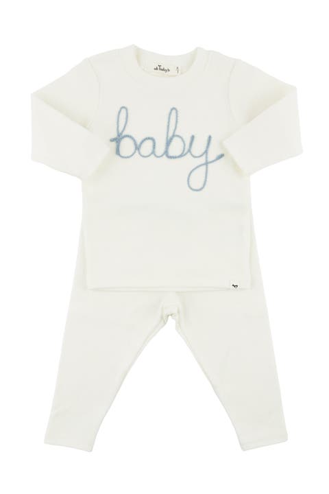 "baby" Fog Embroidered Two Piece Set