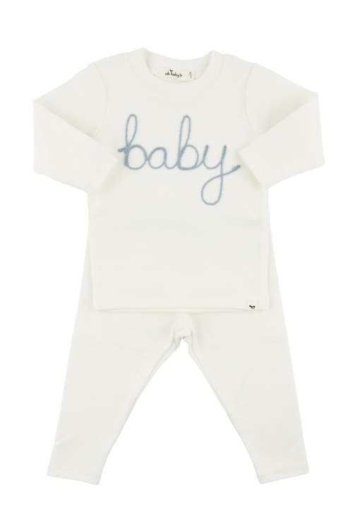 oh baby! "baby" Fog Embroidered Two Piece Set in Cream  product