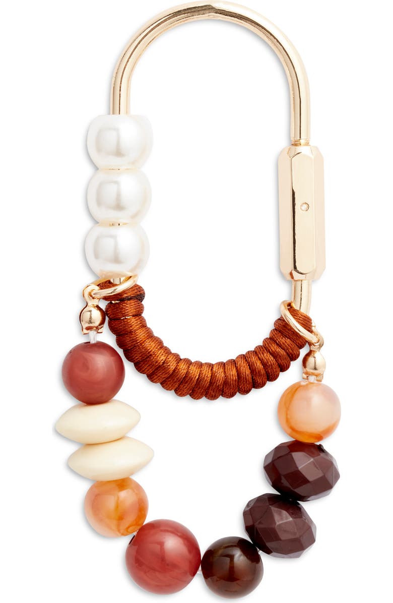 Chelsea28 Beaded Carabiner Bag Charm, Main, color, Brown Multi- Gold