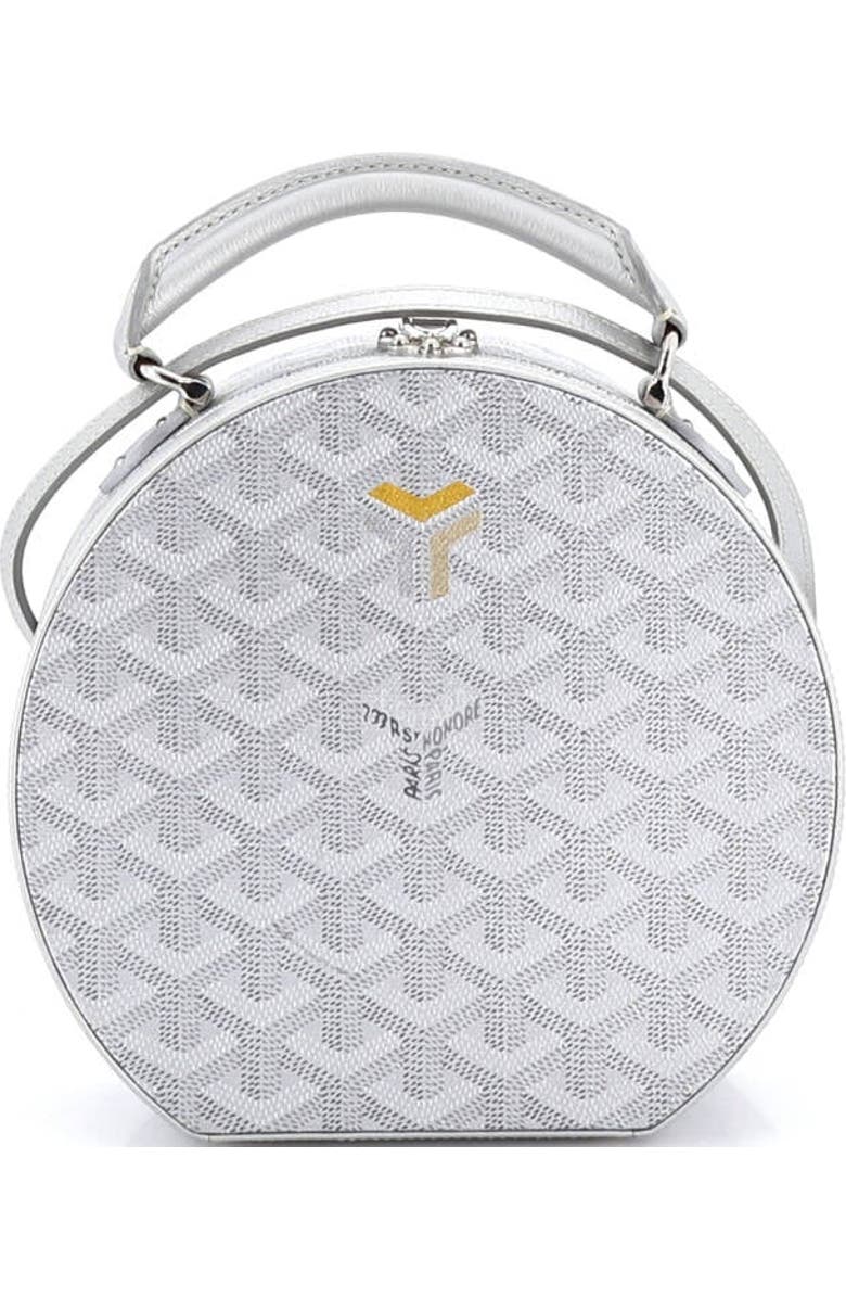 Pre-Owned Goyard Alto Hatbox Bag Coated Canvas, Alternate, color, Silver