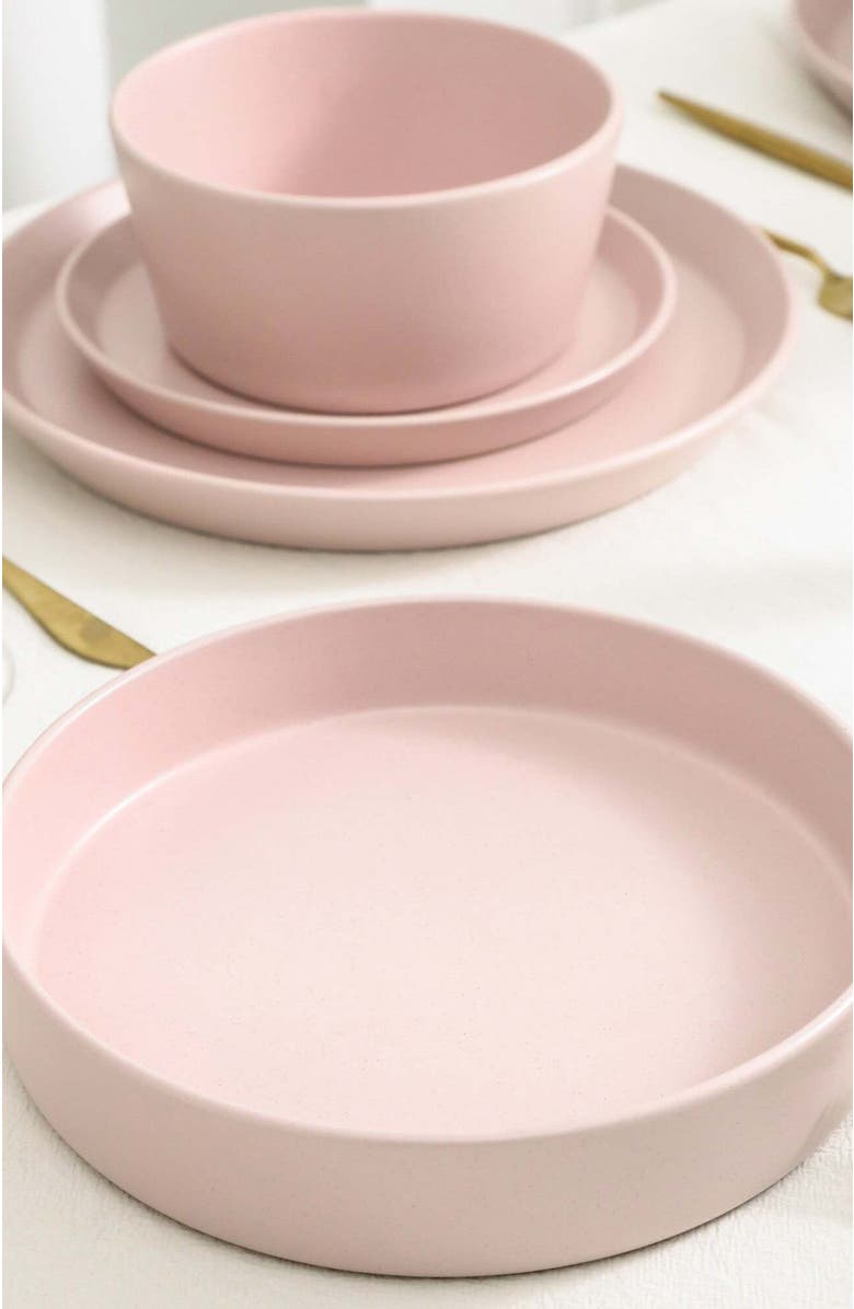 Stone Lain Albie Stoneware 4-Piece Pasta Bowl Set, Alternate, color, Pink