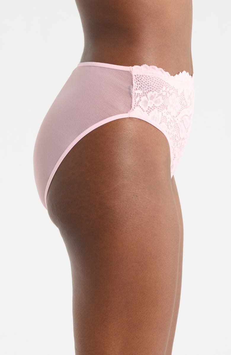 KILO BRAVA Lace & Mesh Bikini, Alternate, color, Petal Pink