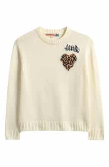 Vintage Havana Kids' Amore Mio Leopard Heart Sweater