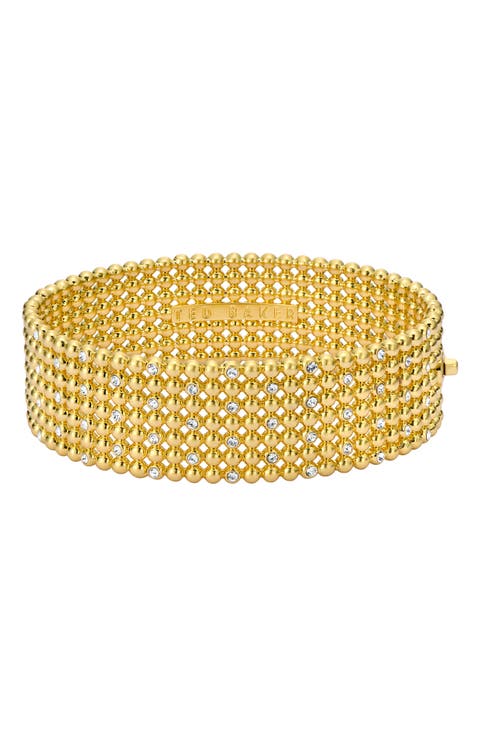 Bobbi Crystal Bobble Wide Hinge Bracelet