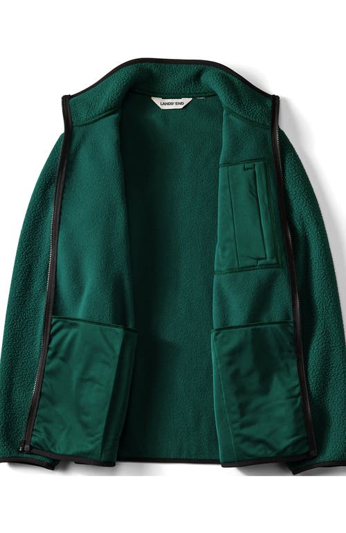 Lands' End Full Zip High Pile Fleece Jacket In Green