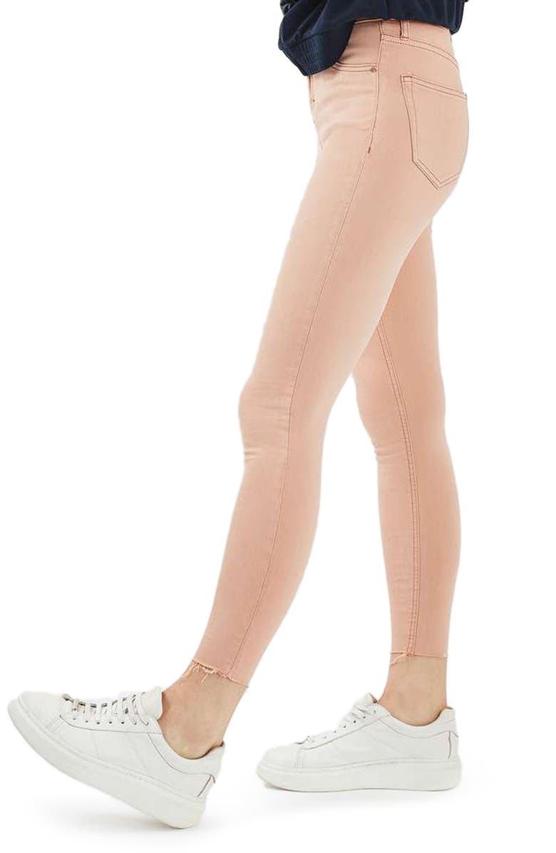Topshop Jamie Raw Hem Skinny Jeans, Alternate, color, 