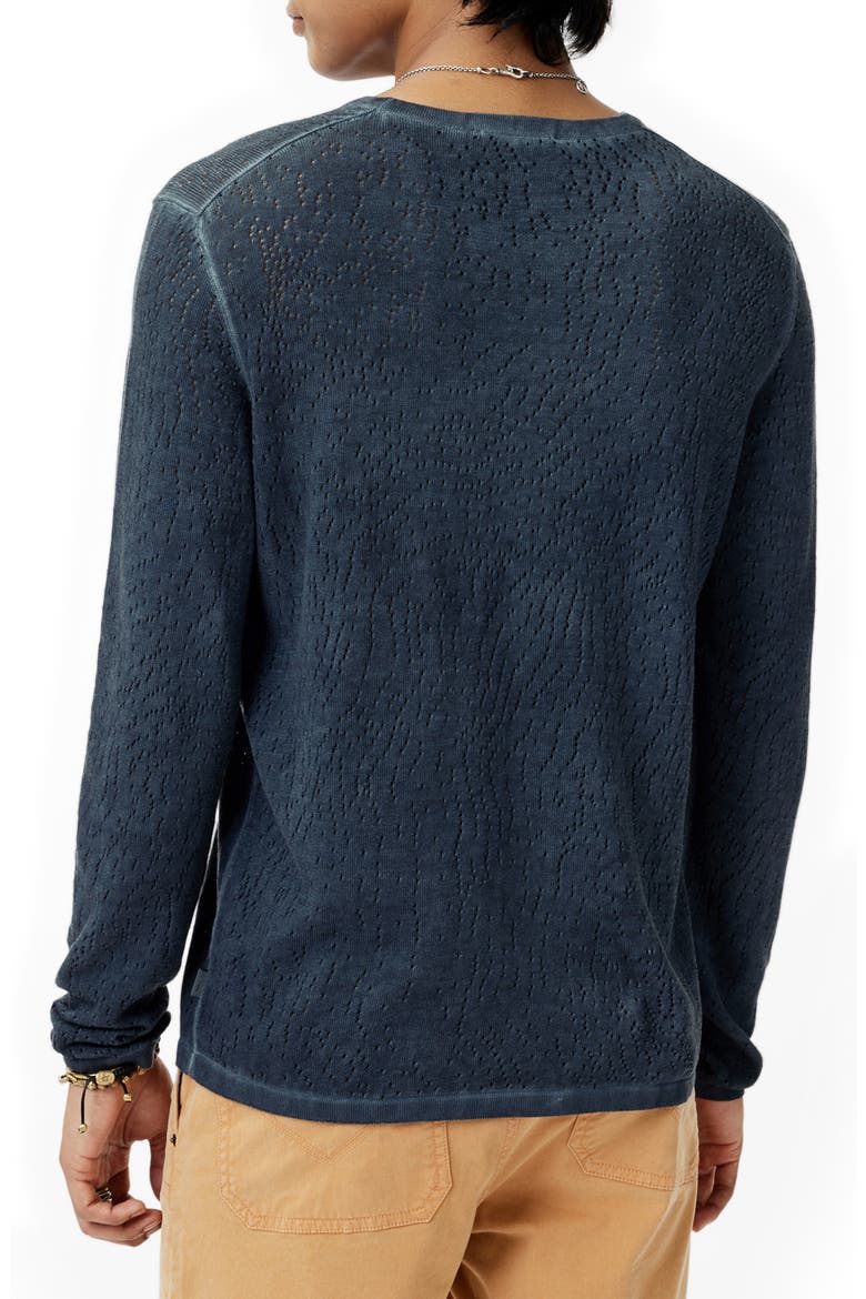 Camden Open Stitch Organic Cotton Sweater, Alternate, color, NAVY