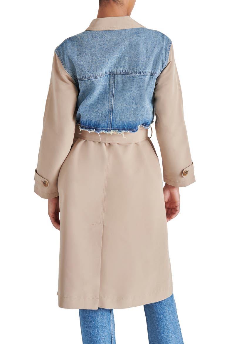 Soraya Mixed Media Coat, Alternate, color, DENIM MULTI