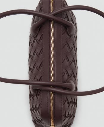 Braided Faux Leather Bowling Bag