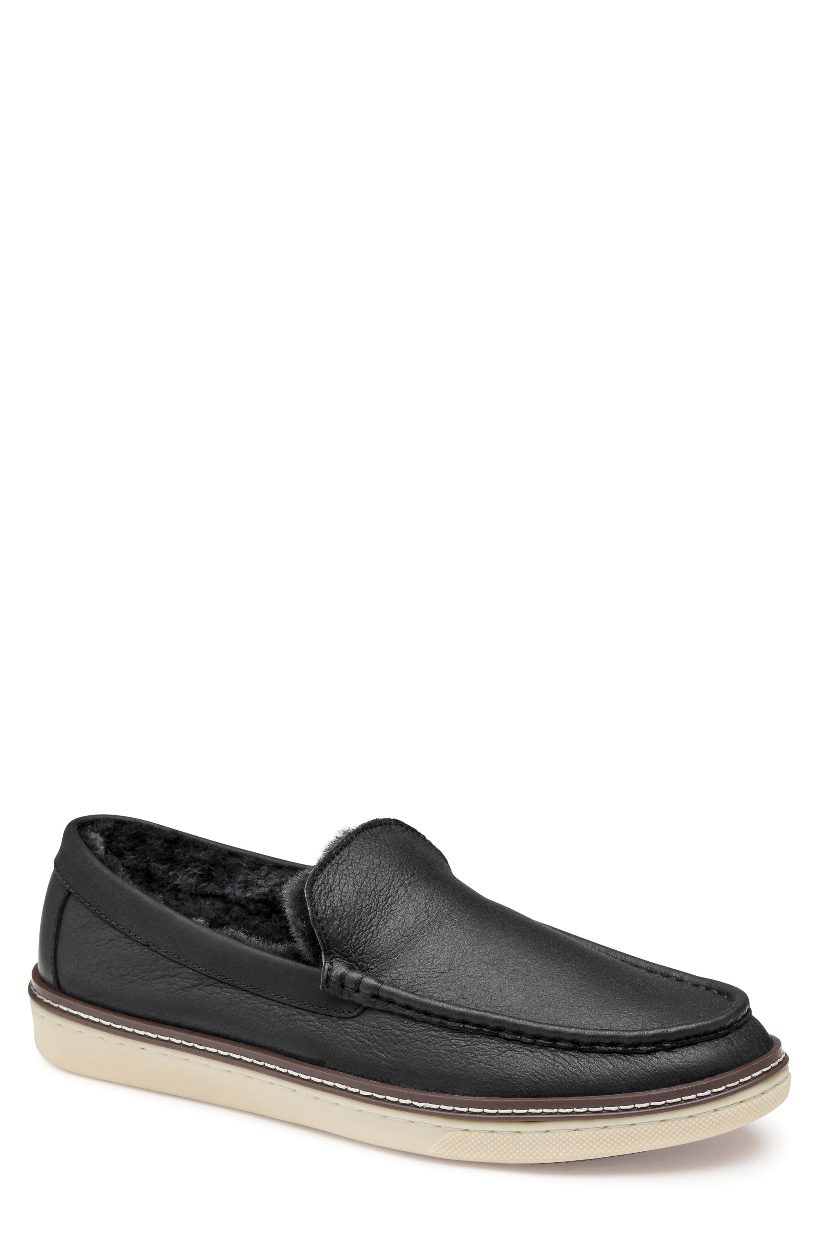 Johnston & Murphy McGuffey Genuine Shearling Lined Slip-On, Main, color, 