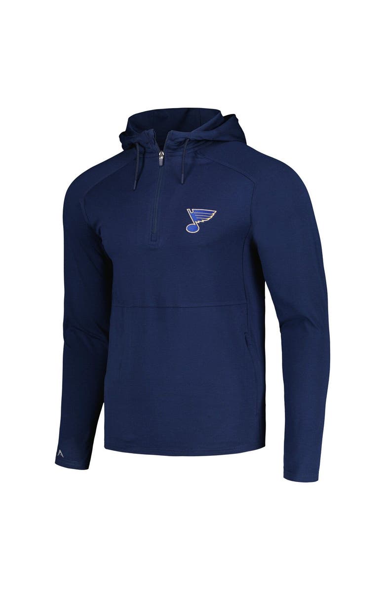 ANTIGUA Men's Antigua Heather Navy St. Louis Blues Spikes Raglan Quarter-Zip Hoodie, Alternate, color, Navy