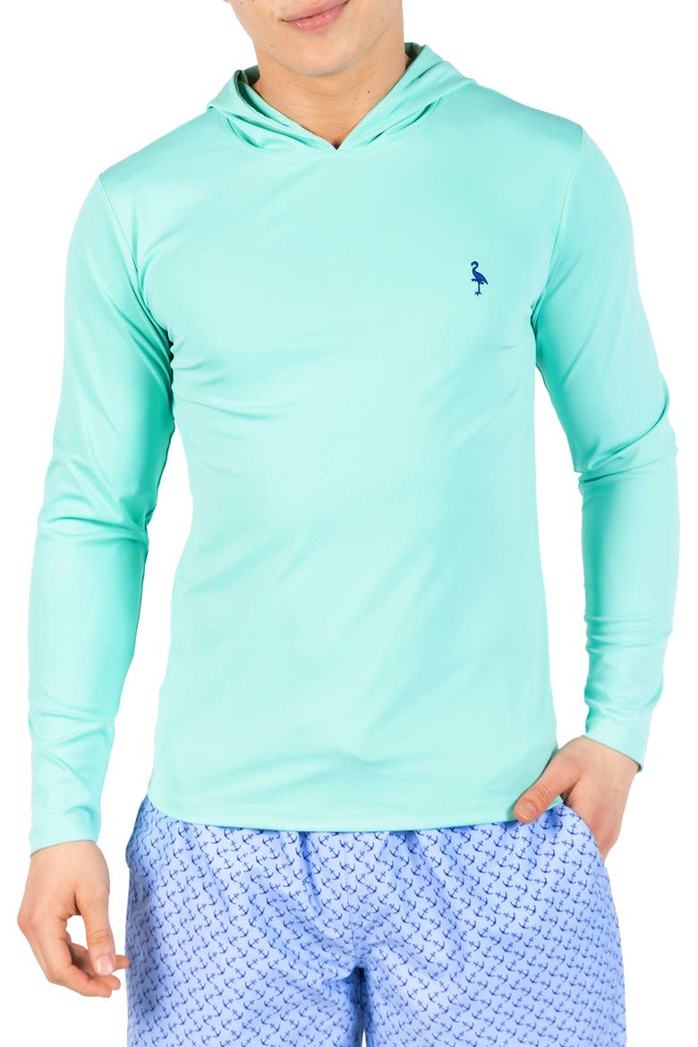 SPF 30+ Long Sleeve Hooded Rashguard, Main, color, SPEARMINT