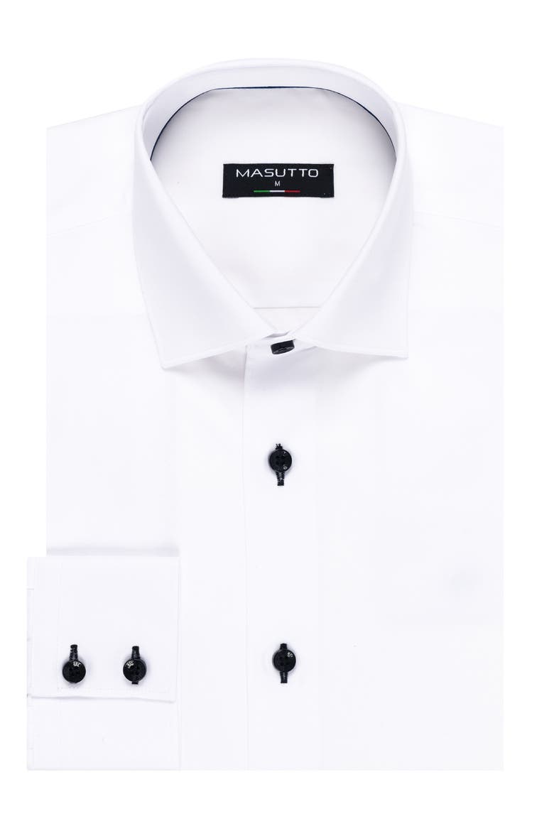 Rosario Solid Cotton Button-Up Shirt, Main, color, White