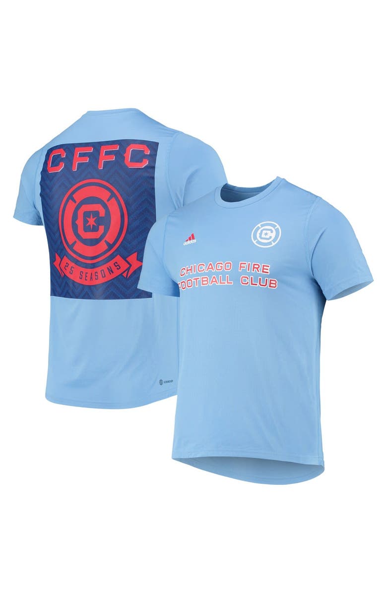 adidas Men's adidas Light Blue Chicago Fire Jersey Hook AEROREADY T-Shirt, Main, color, 