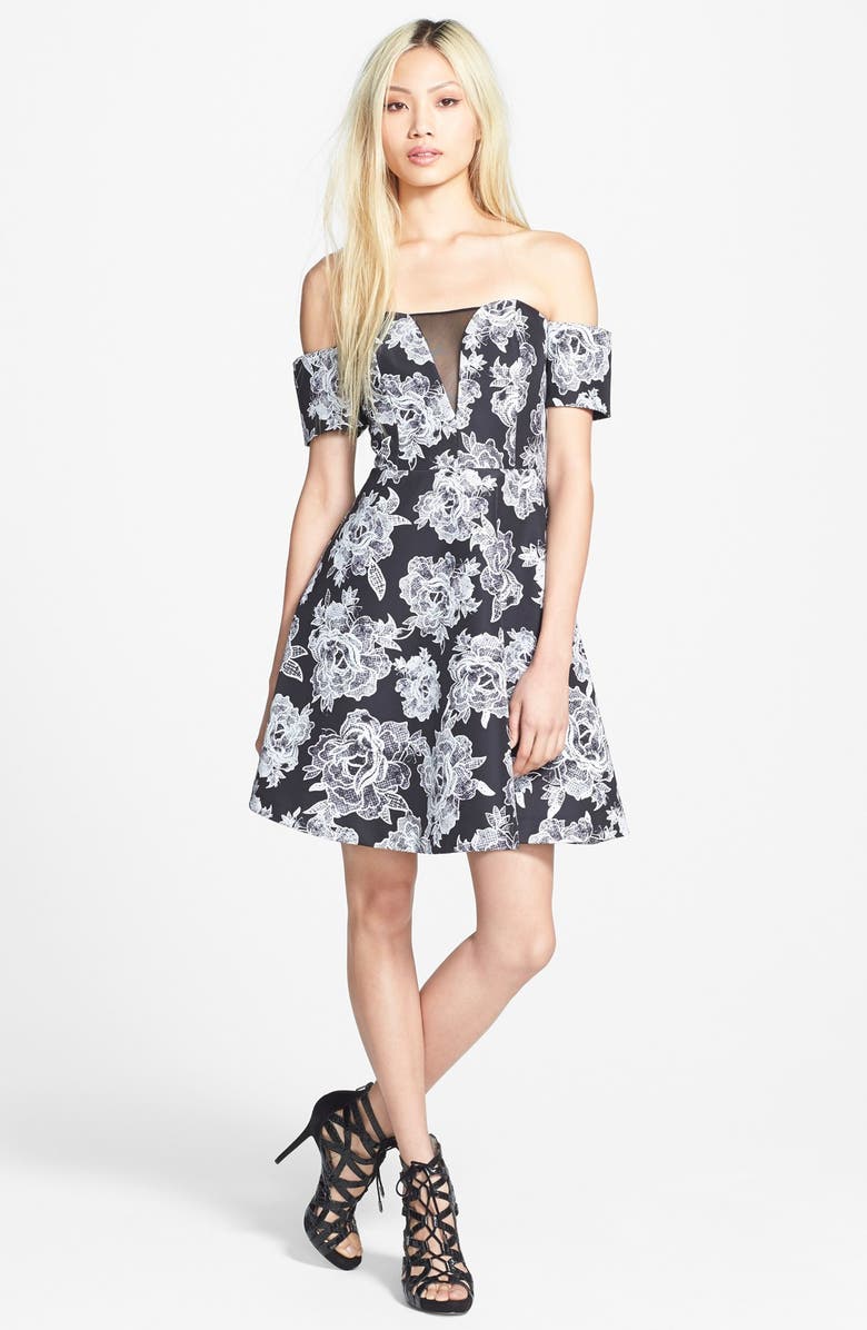 STYLESTALKER 'Ballerina' Off the Shoulder Fit & Flare Dress, Alternate, color, 