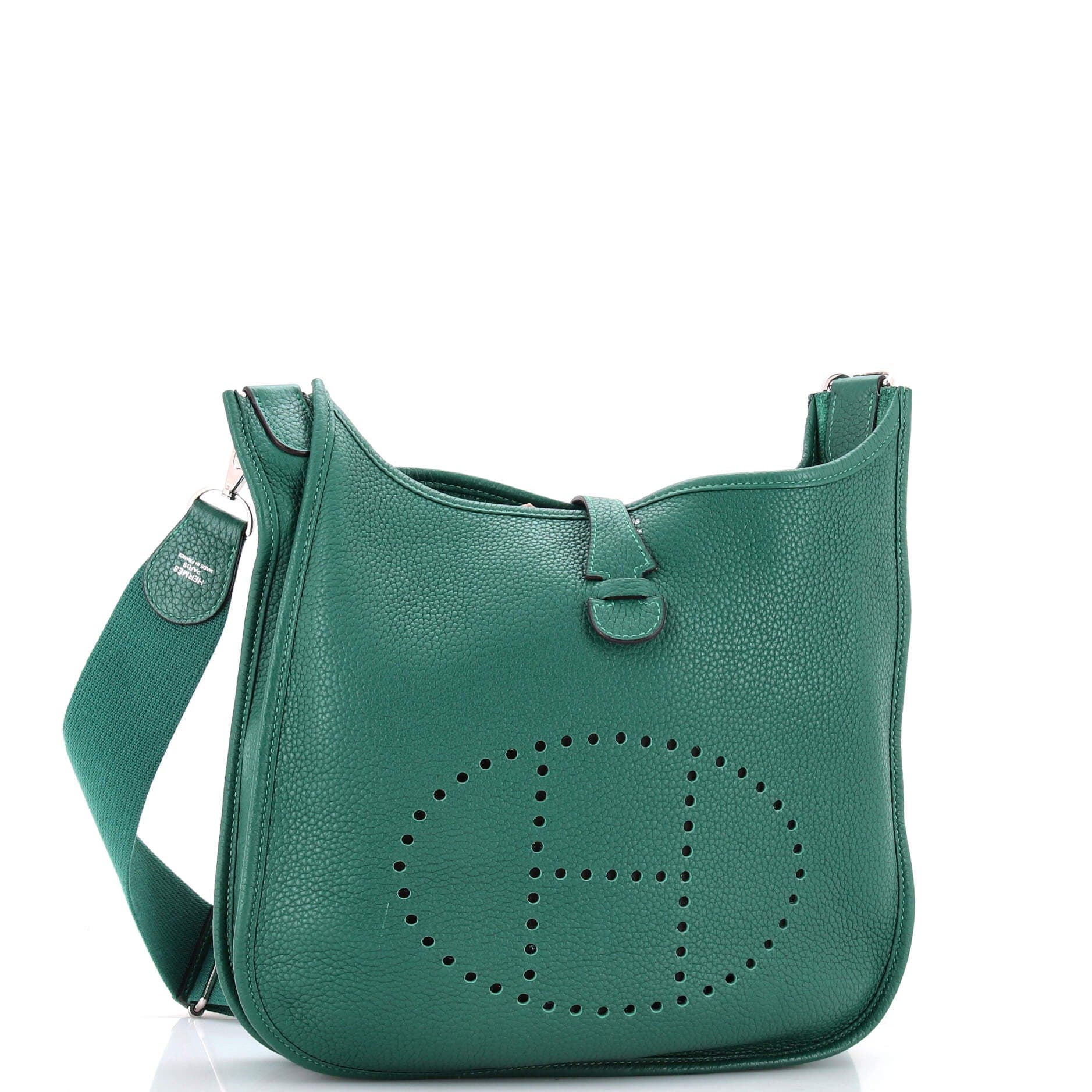 Pre-Owned Hermes Evelyne Bag Gen III Clemence PM, Alternate, color, Malachite