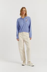Chinti & Parker Wool-Cashmere Snoopy Polo Sweater