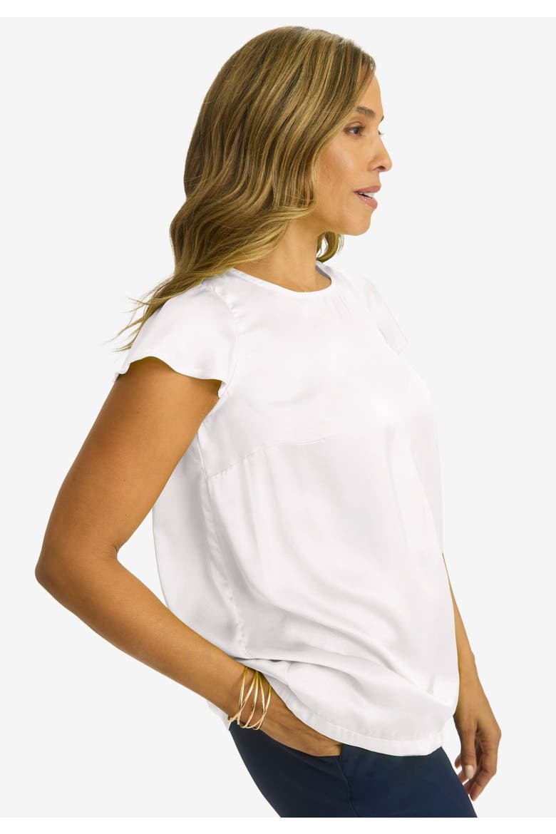 Satin Blouse, Alternate, color, WHITE