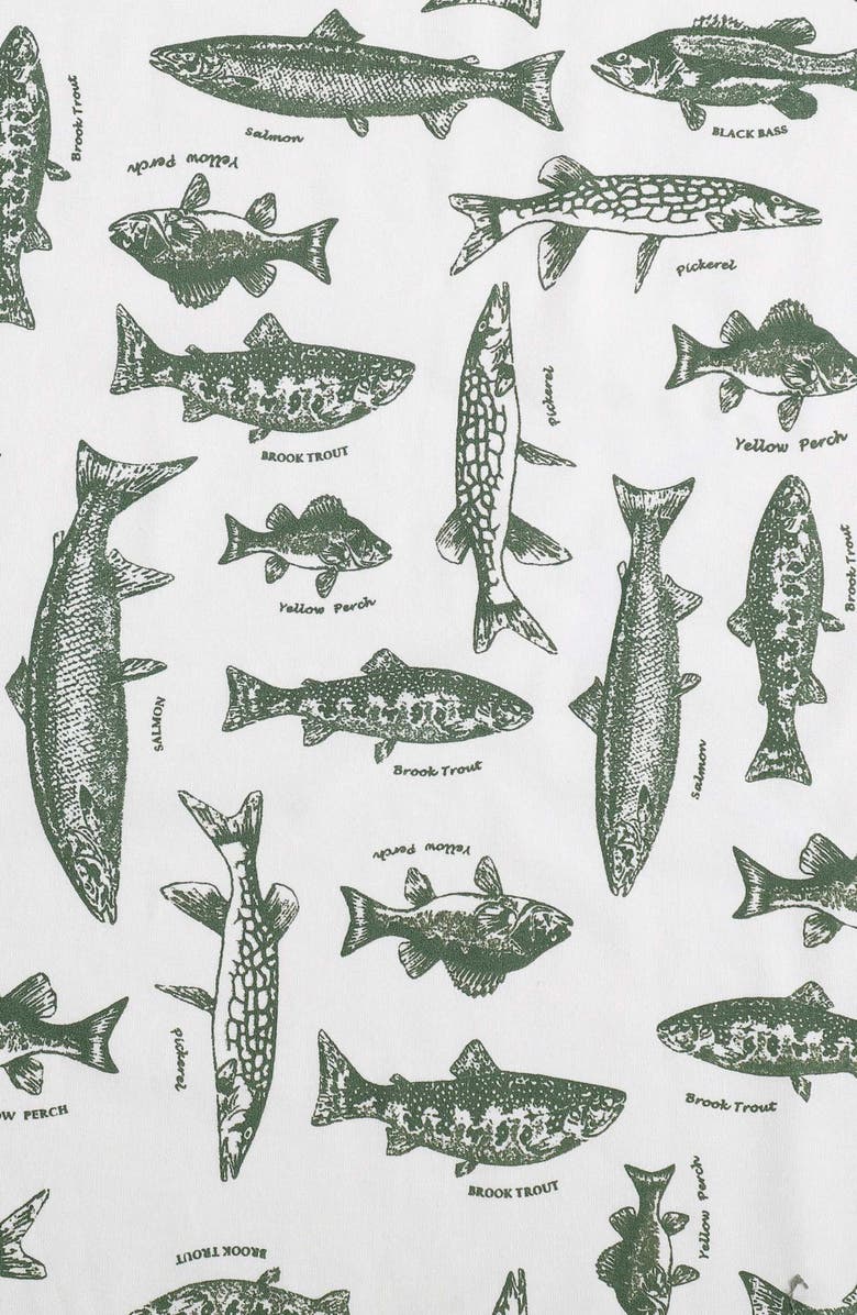 Eddie Bauer Wes Fish 200 Thread Count Cotton Percale Queen Sheet Set, Alternate, color, Green