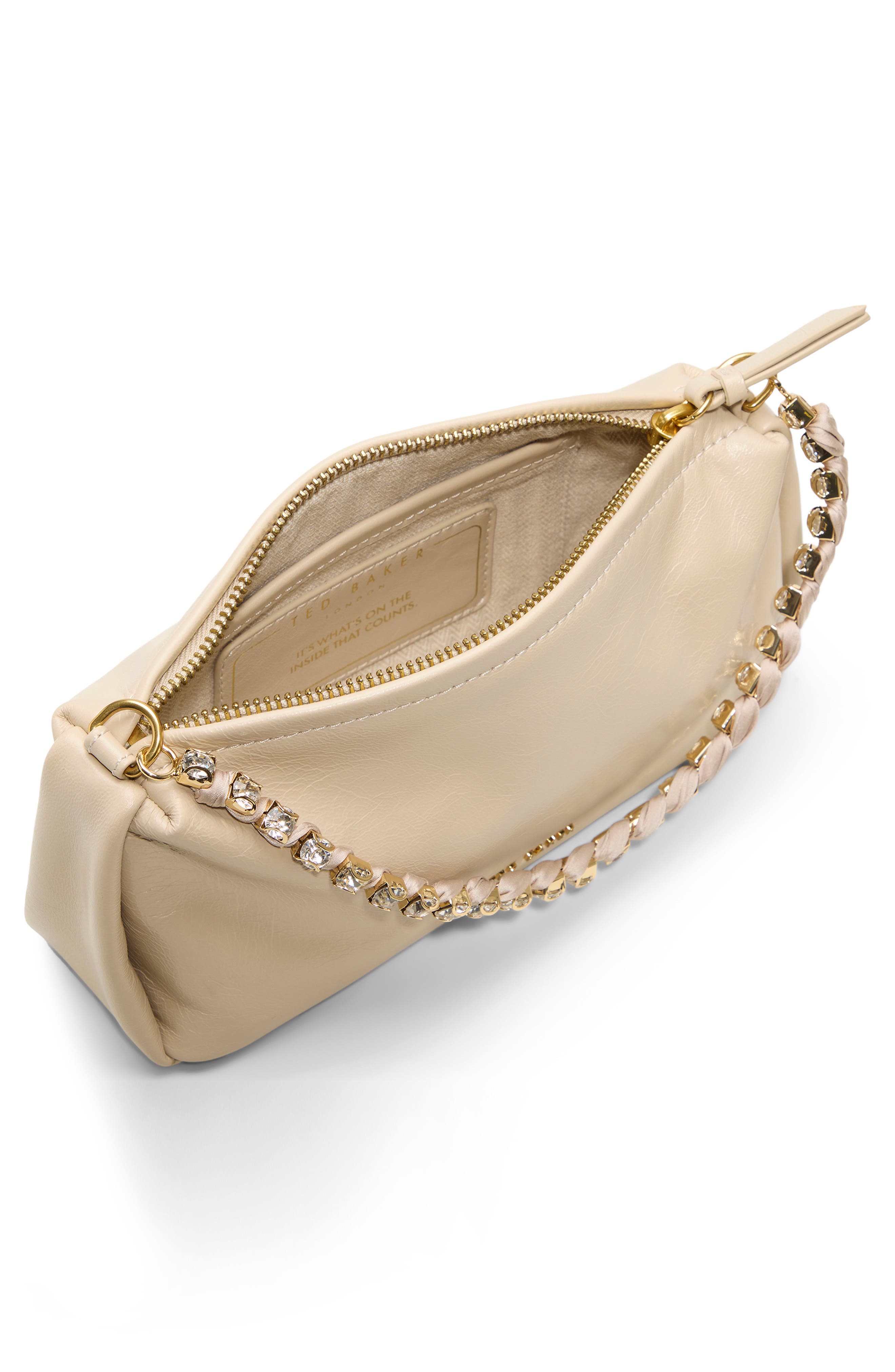 Ted Baker London Nicki Leather Shoulder Bag, Alternate, color, Paper Glossy Leather Shiny