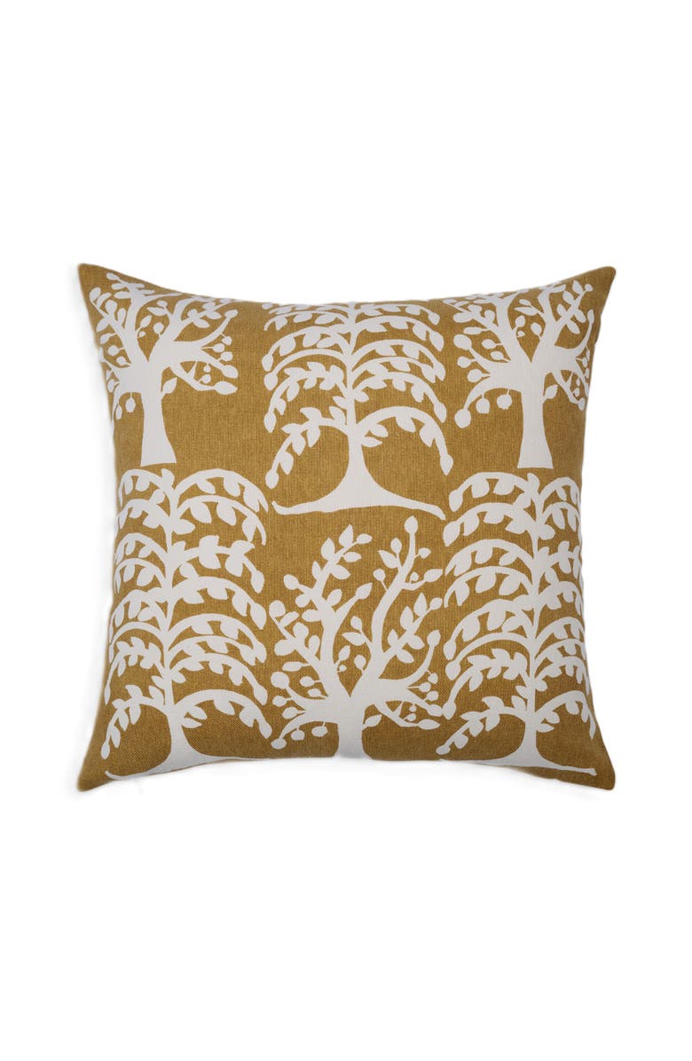 Naki & Ssam Nature whisper Saal Tree print square pillow cover, Alternate, color, Bit Of Blue