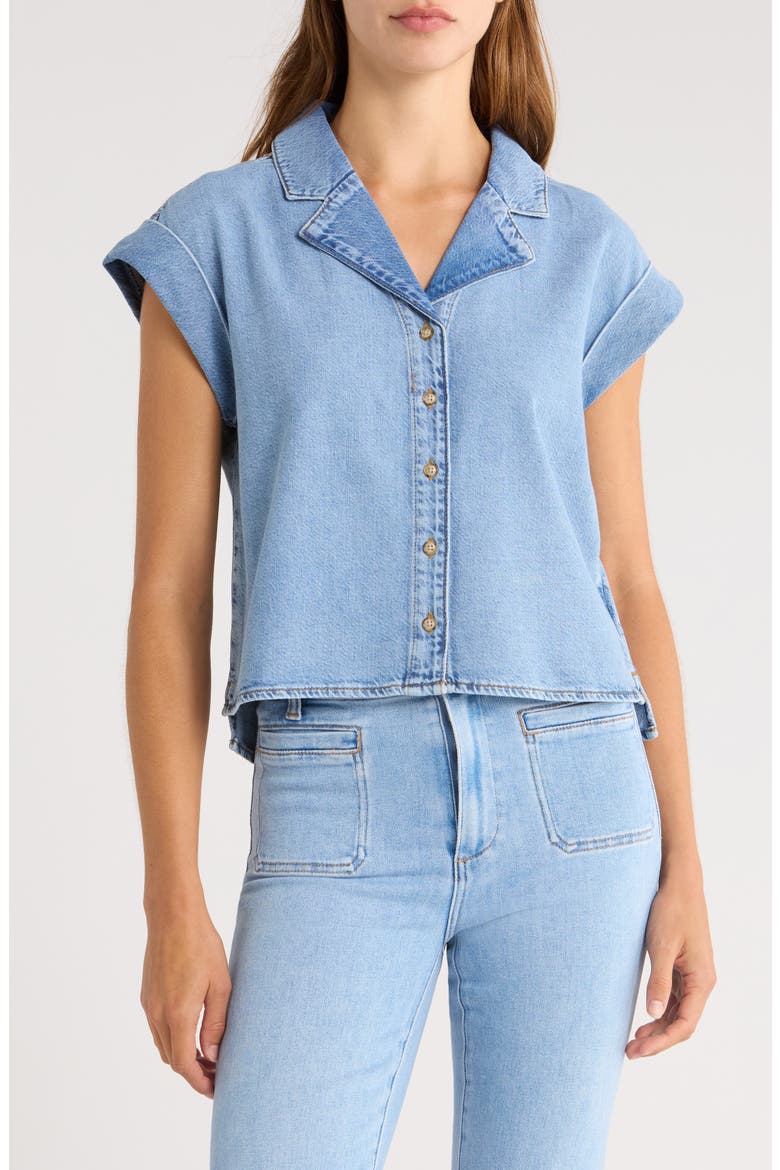 Hadley Denim Button-Up Shirt, Main, color, SERENITY