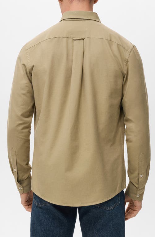Mango Regular Fit Oxford Button-down Shirt In Animal Print