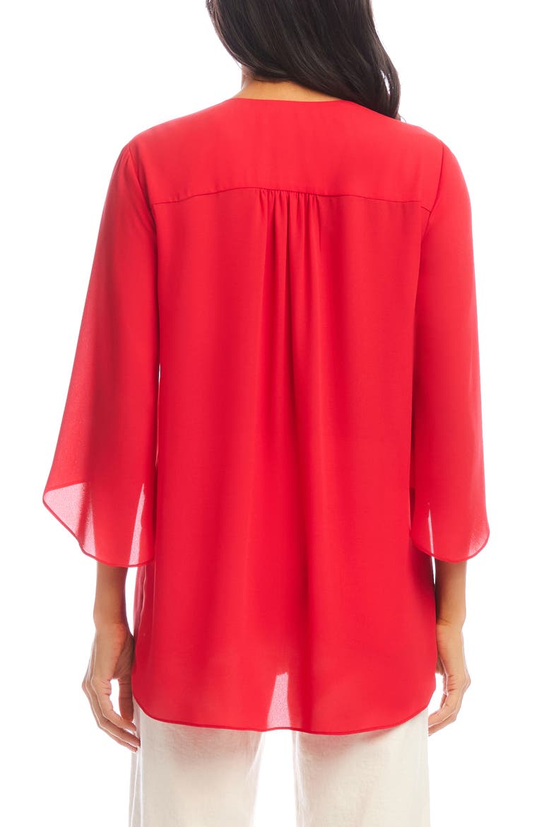Asymmetrical Crepe Top, Alternate, color, CHERRY
