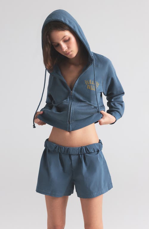 Skims Cotton Poplin Boxers In Blue