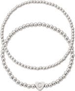 Adornia Beaded Initial Charm Bracelet Set