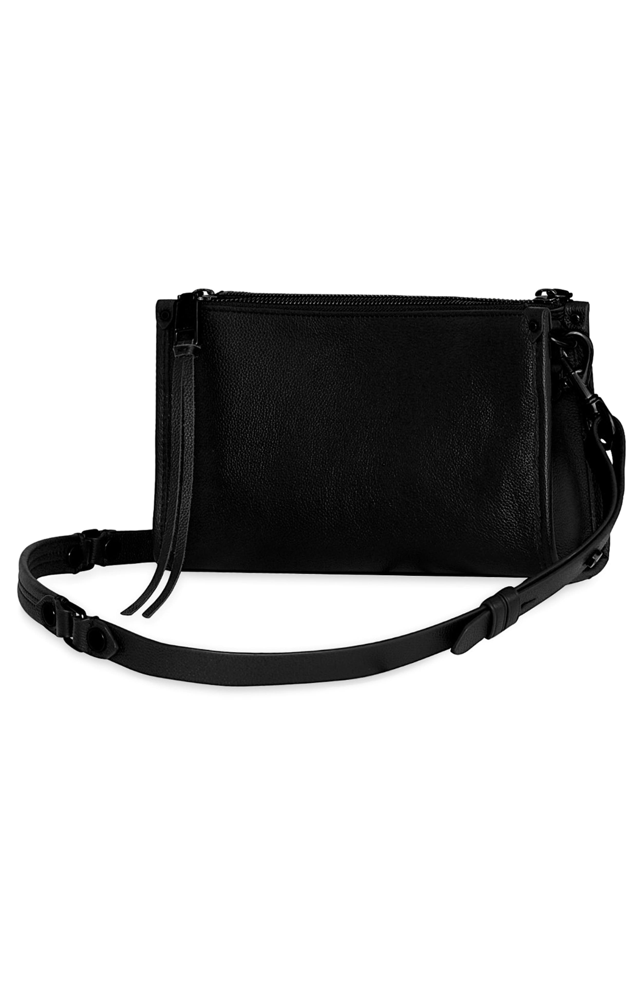 Rebecca Minkoff Small Mab Leather Crossbody Bag, Alternate, color, Black