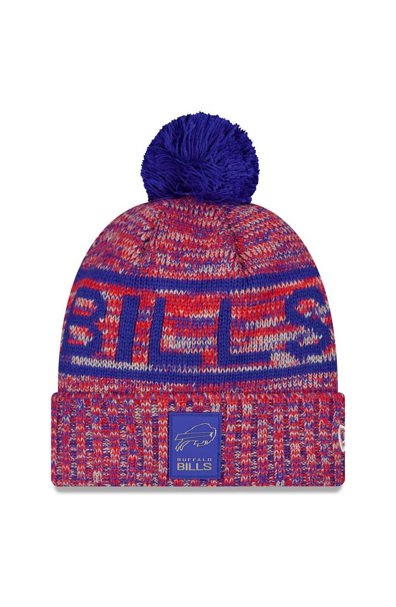 New Era Men's New Era Red Buffalo Bills 2025 Sideline Cold Weather Cuffed Knit Hat with Pom, Main, color, Red