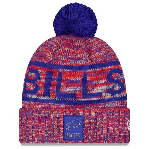 Men's New Era Red Buffalo Bills 2025 Sideline Cold Weather Cuffed Knit Hat with Pom