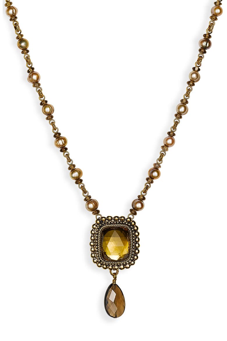 Semiprecious Y-Necklace (Nordstrom Exclusive), Main, color, GOLD