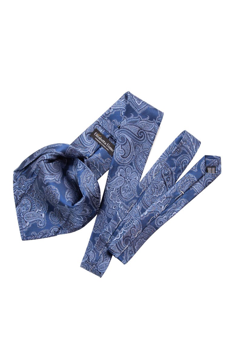 Cortina - Extra Long Silk Jacquard Tie for Men, Alternate, color, Royal Blue