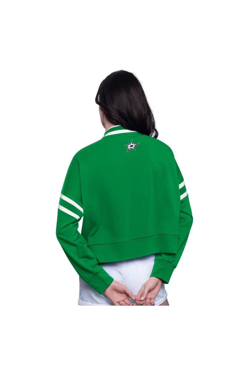 STARTER Women's Starter  Kelly Green Dallas Stars Power Play Cropped Pullover Sweatshirt, Alternate, color, 