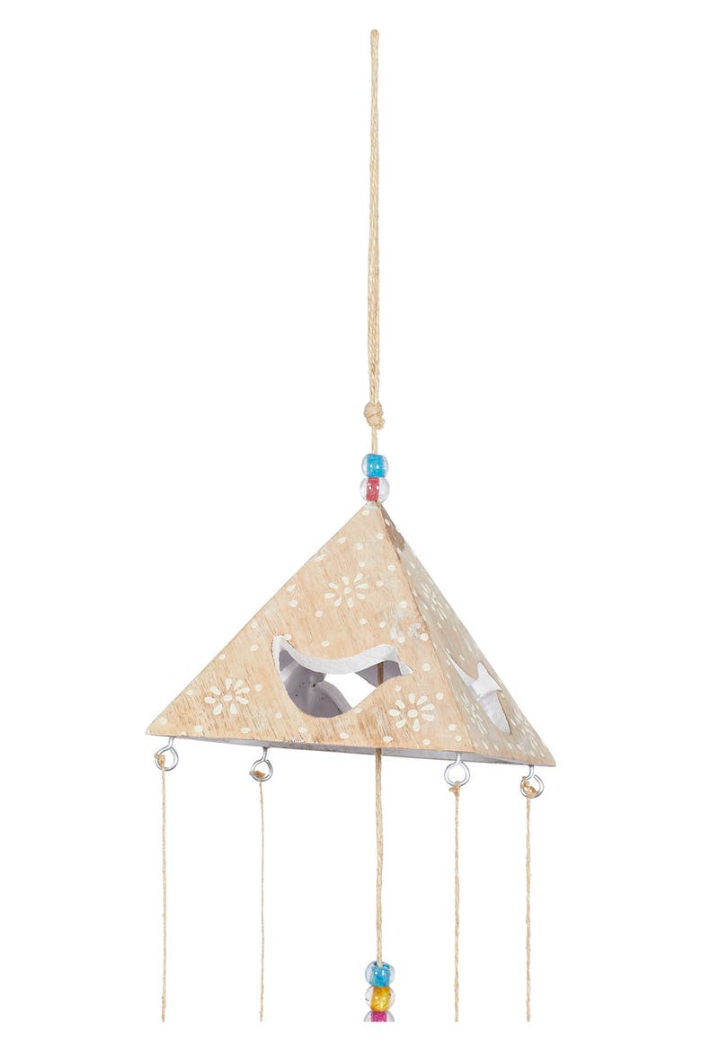 GINGER BIRCH STUDIO Goldtone Mango Wood Indoor & Outdoor Bird Windchime ...