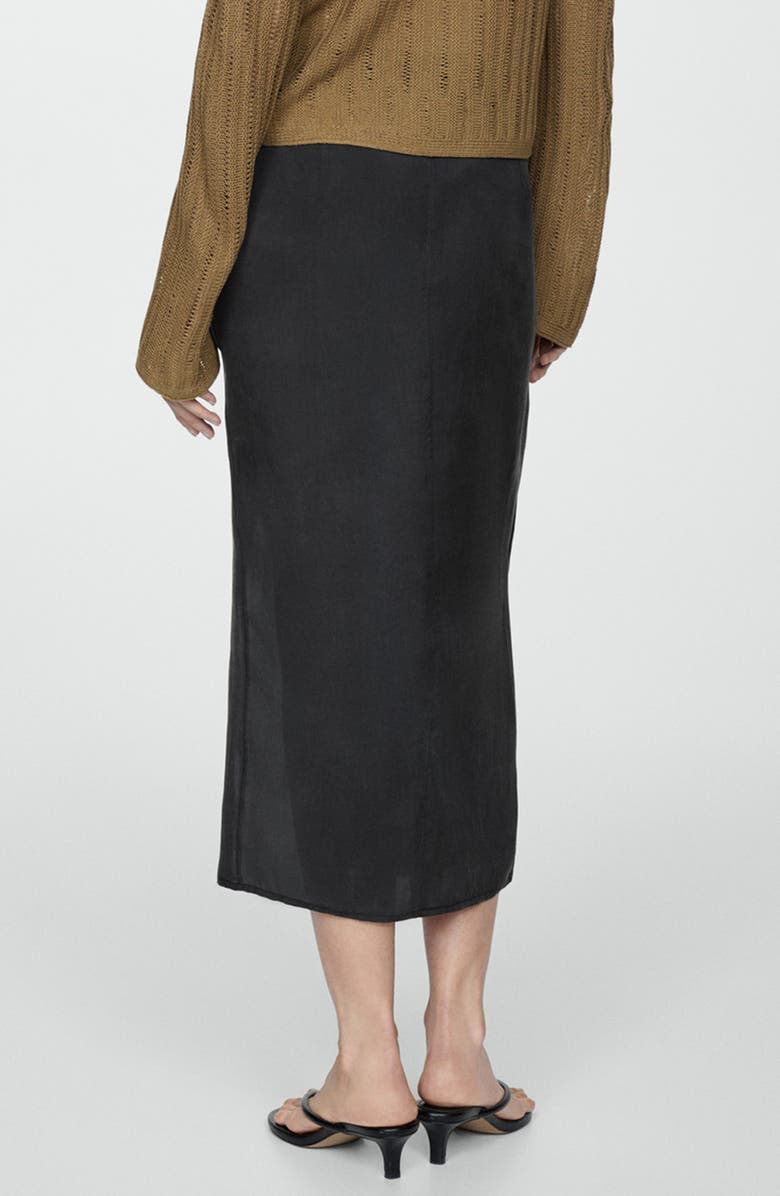 MANGO Side Slit Faux Wrap Skirt, Alternate, color, 